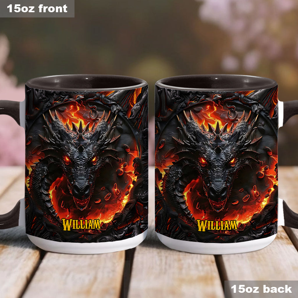 Personalized Dragon Accent Mug Red Fire Dragon Gift For Someone Who Loves Dragonflies - Image 4