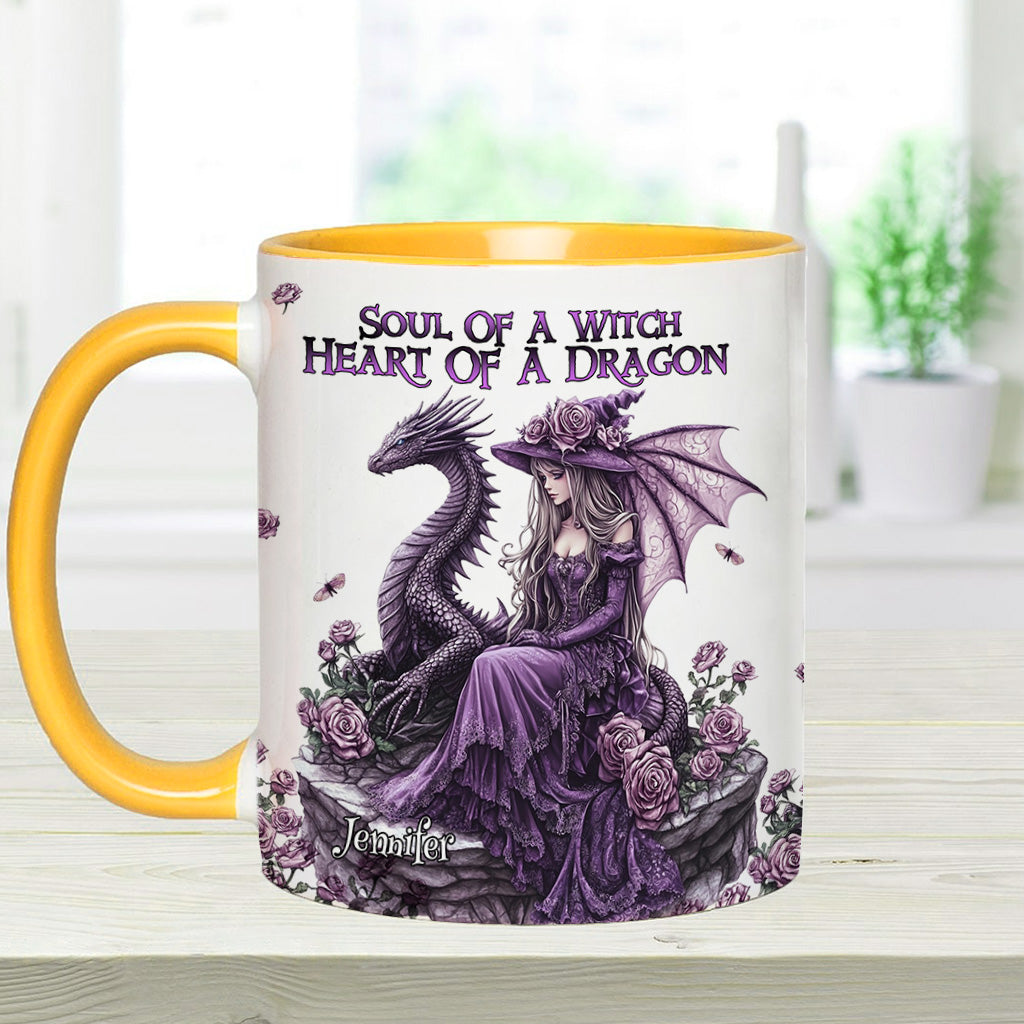 Personalized Dragon Accent Mug Soul Of A Witch Heart Of A Dragon Dragonfly Gifts For Mom - Image 13