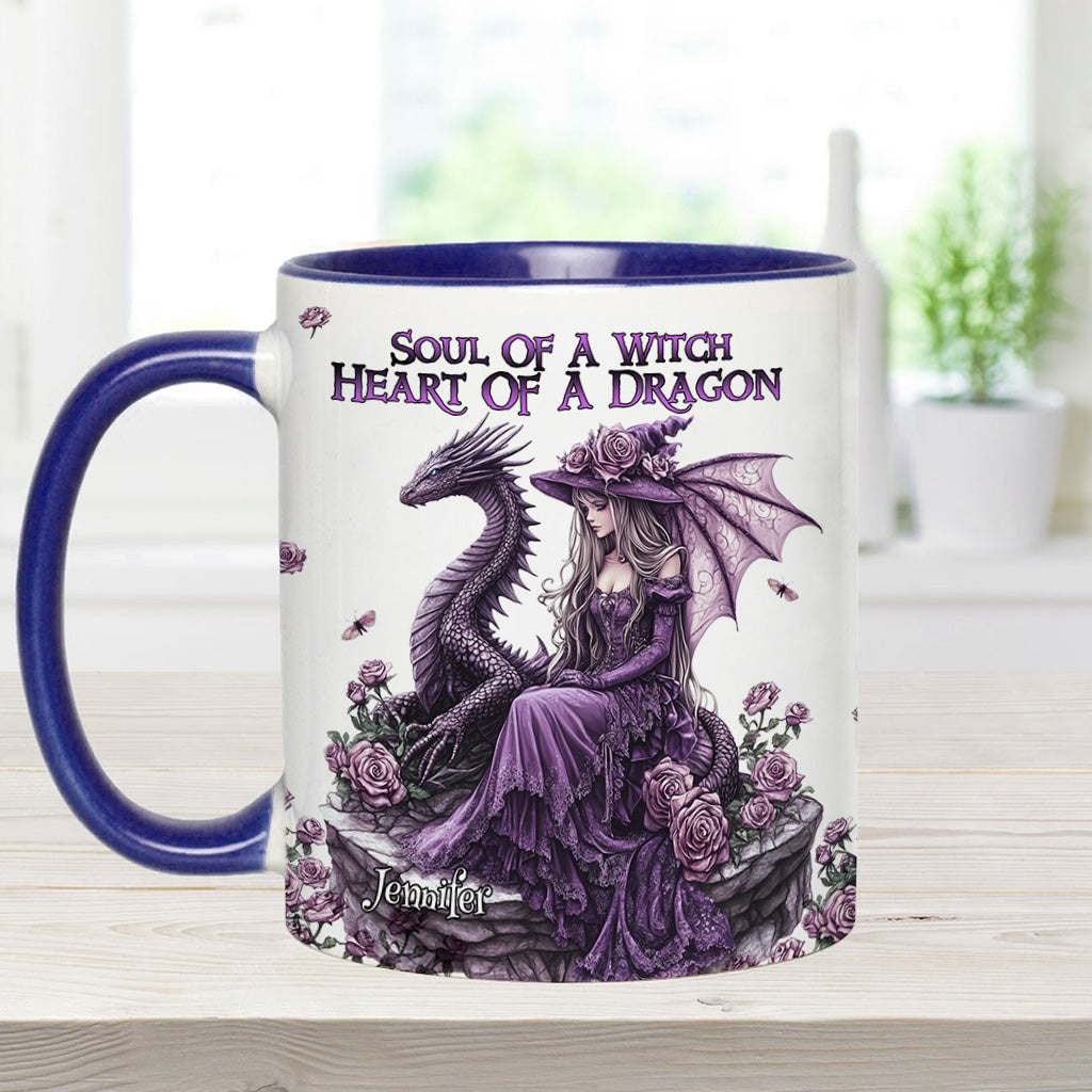 Personalized Dragon Accent Mug Soul Of A Witch Heart Of A Dragon Dragonfly Gifts For Mom - Image 10