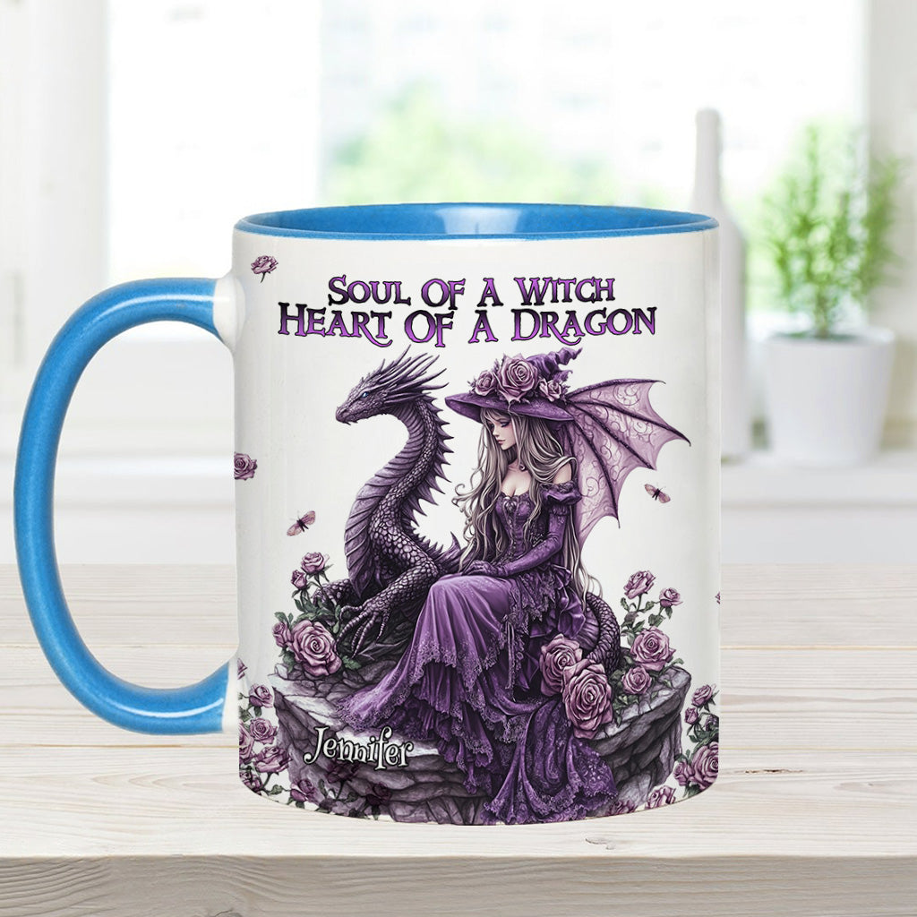 Personalized Dragon Accent Mug Soul Of A Witch Heart Of A Dragon Dragonfly Gifts For Mom - Image 9
