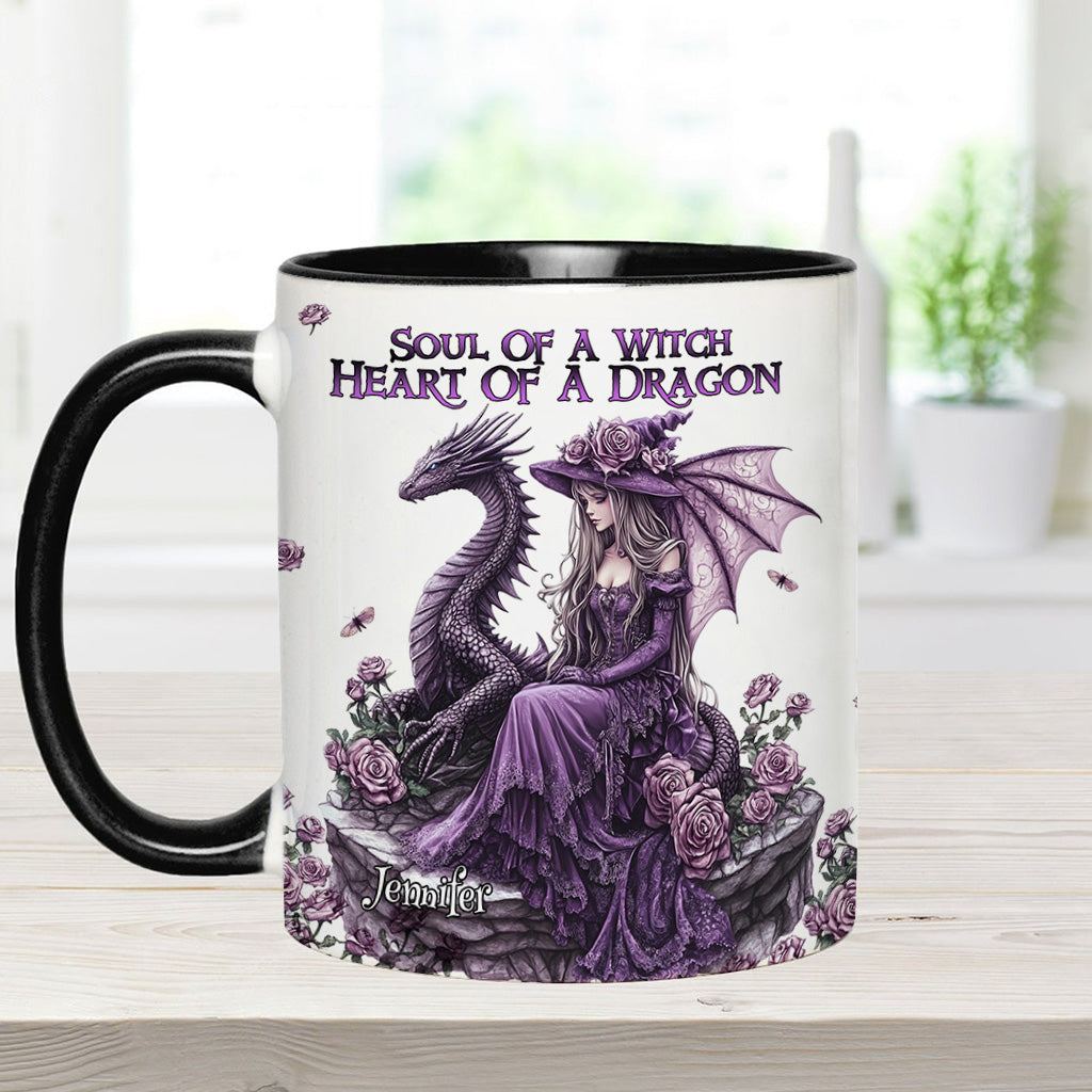 Personalized Dragon Accent Mug Soul Of A Witch Heart Of A Dragon Dragonfly Gifts For Mom - Image 6