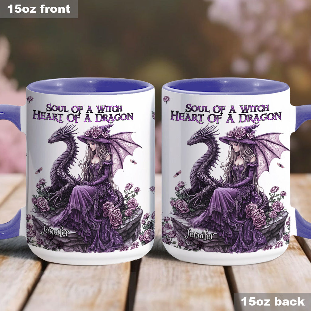 Personalized Dragon Accent Mug Soul Of A Witch Heart Of A Dragon Dragonfly Gifts For Mom - Image 4