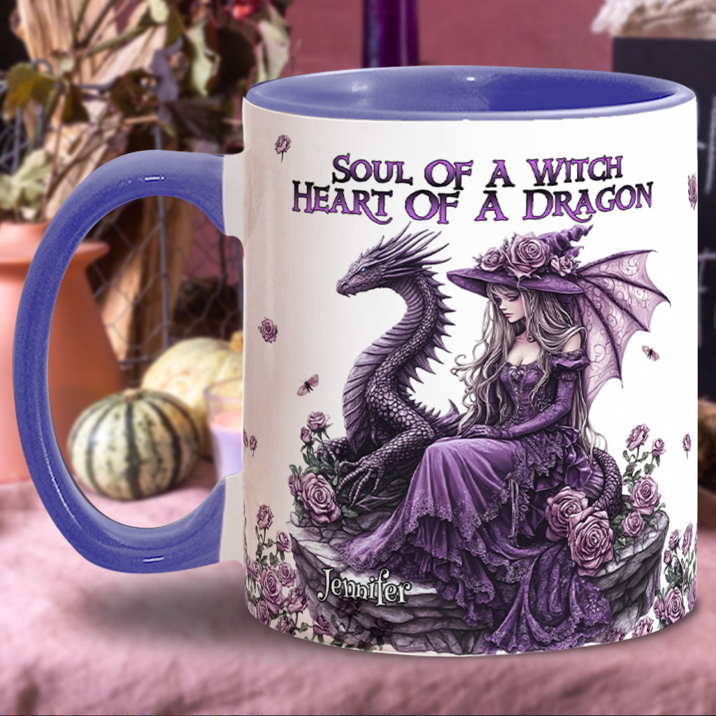 Personalized Dragon Accent Mug Soul Of A Witch Heart Of A Dragon Dragonfly Gifts For Mom