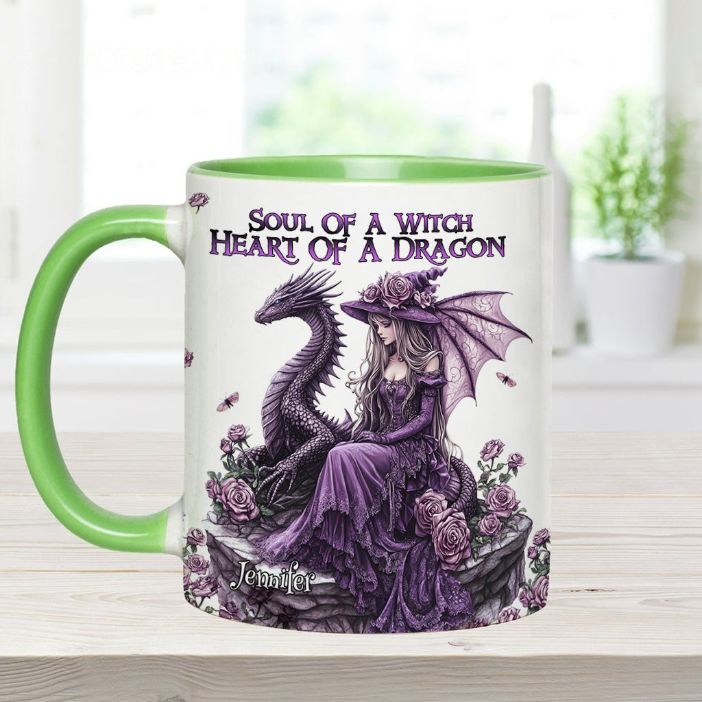 Personalized Dragon Accent Mug Soul Of A Witch Heart Of A Dragon Dragonfly Gifts For Mom - Image 8