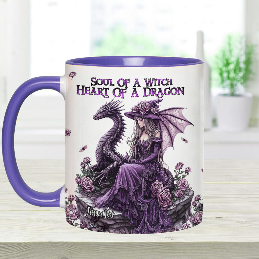 Personalized Dragon Accent Mug Soul Of A Witch Heart Of A Dragon Dragonfly Gifts For Mom - Image 14