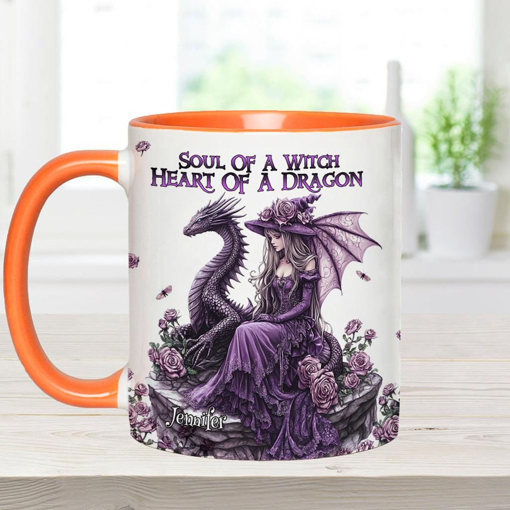 Personalized Dragon Accent Mug Soul Of A Witch Heart Of A Dragon Dragonfly Gifts For Mom - Image 11