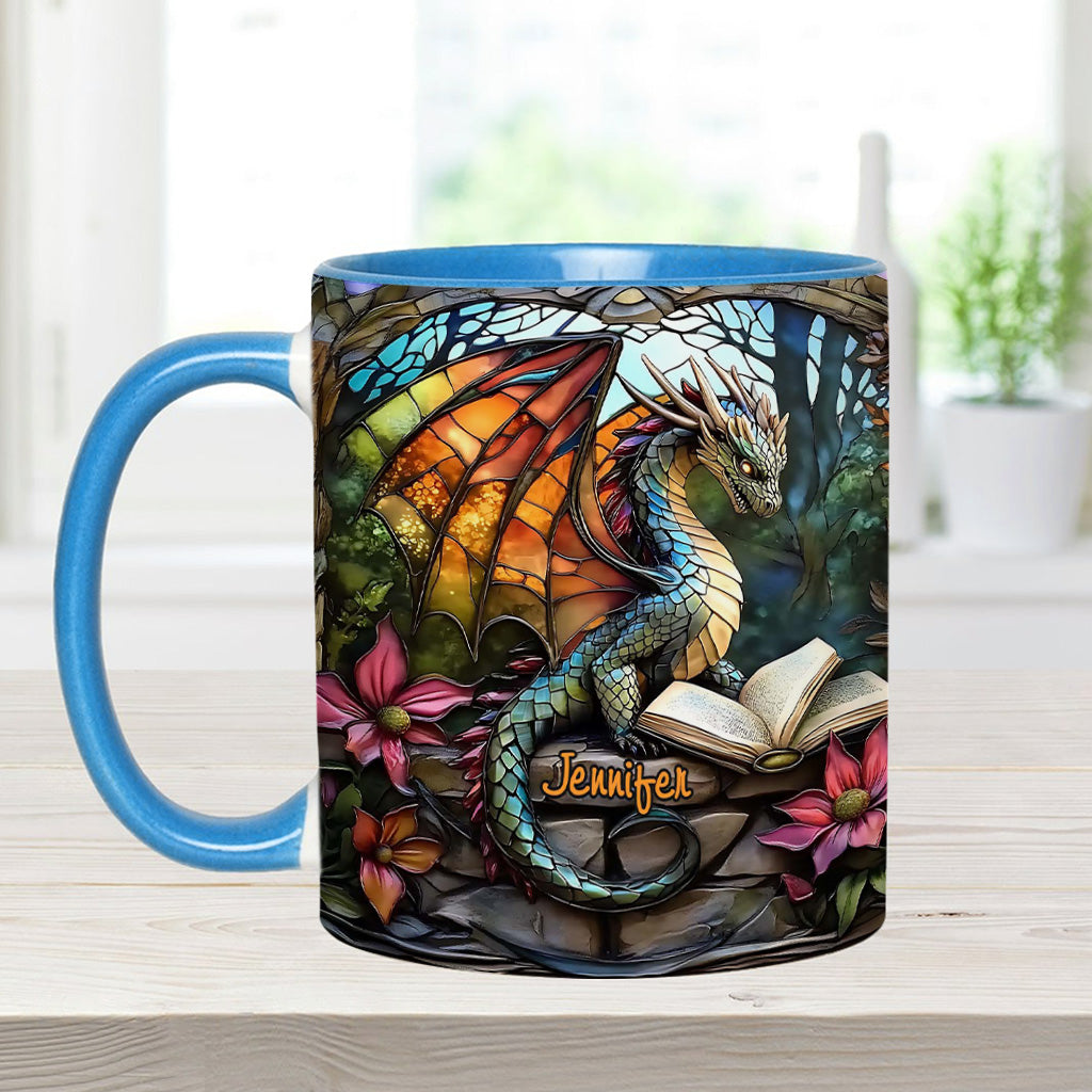 Personalized Dragon Accent Mug Stained Glass Dragon Unique Dragonfly Gifts For Him - Image 18
