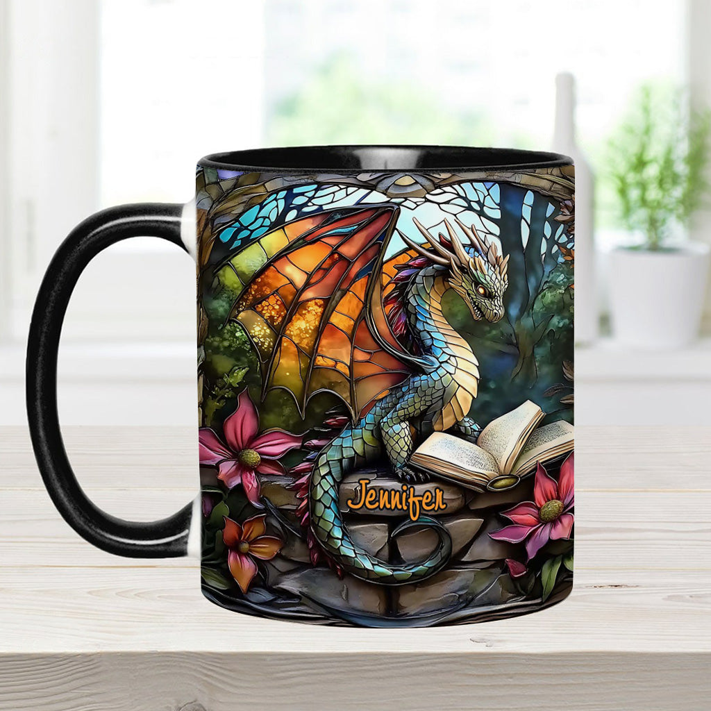 Personalized Dragon Accent Mug Stained Glass Dragon Unique Dragonfly Gifts For Him - Image 15