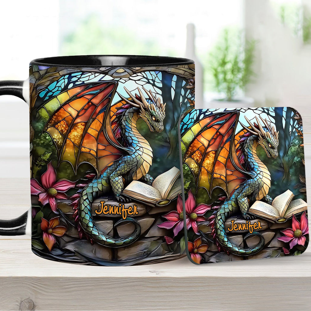 Personalized Dragon Accent Mug Stained Glass Dragon Unique Dragonfly Gifts For Him - Image 6
