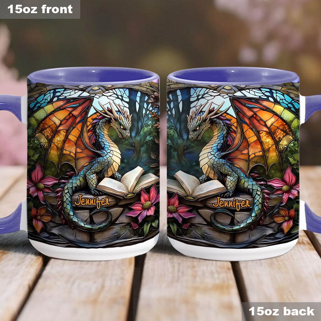 Personalized Dragon Accent Mug Stained Glass Dragon Unique Dragonfly Gifts For Him - Image 5