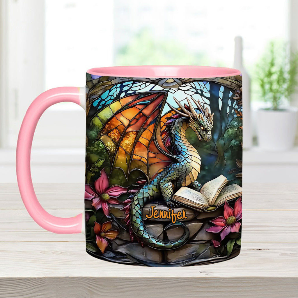 Personalized Dragon Accent Mug Stained Glass Dragon Unique Dragonfly Gifts For Him - Image 11