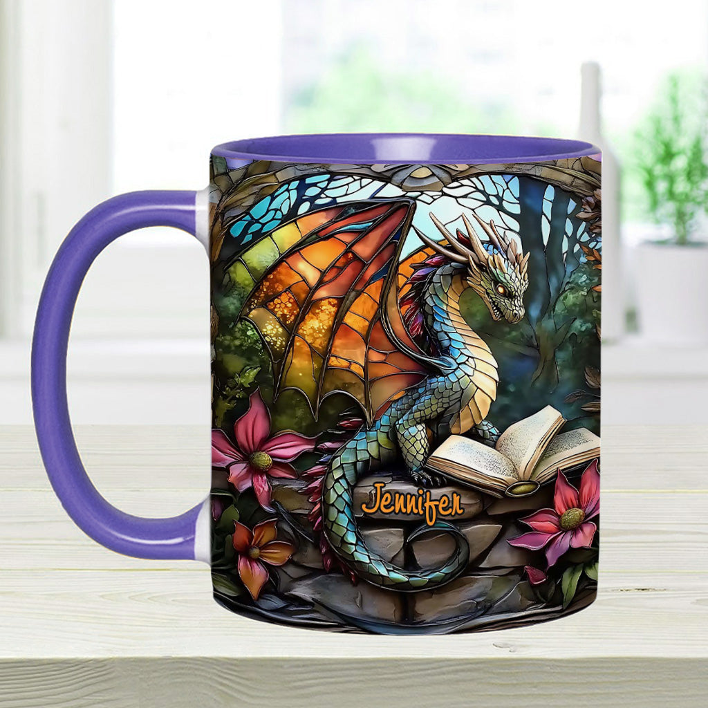 Personalized Dragon Accent Mug Stained Glass Dragon Unique Dragonfly Gifts For Him - Image 14
