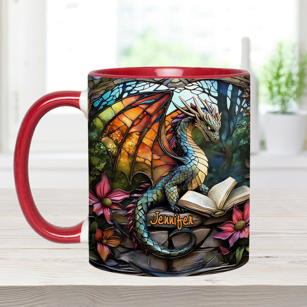 Personalized Dragon Accent Mug Stained Glass Dragon Unique Dragonfly Gifts For Him - Image 16