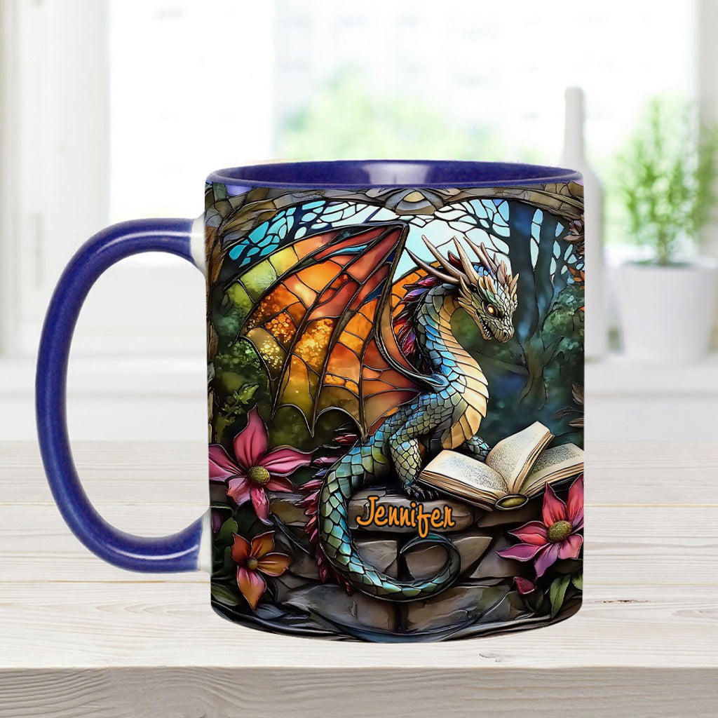 Personalized Dragon Accent Mug Stained Glass Dragon Unique Dragonfly Gifts For Him - Image 10