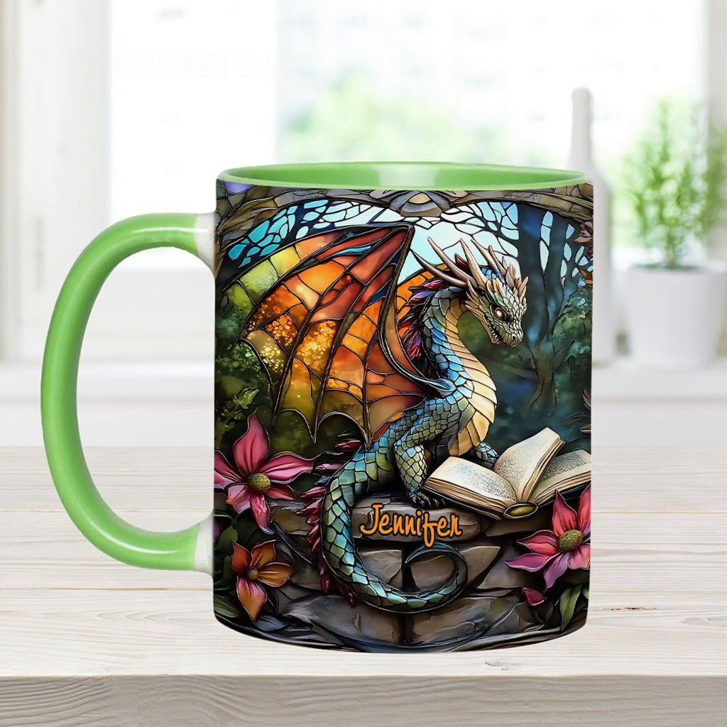 Personalized Dragon Accent Mug Stained Glass Dragon Unique Dragonfly Gifts For Him - Image 17