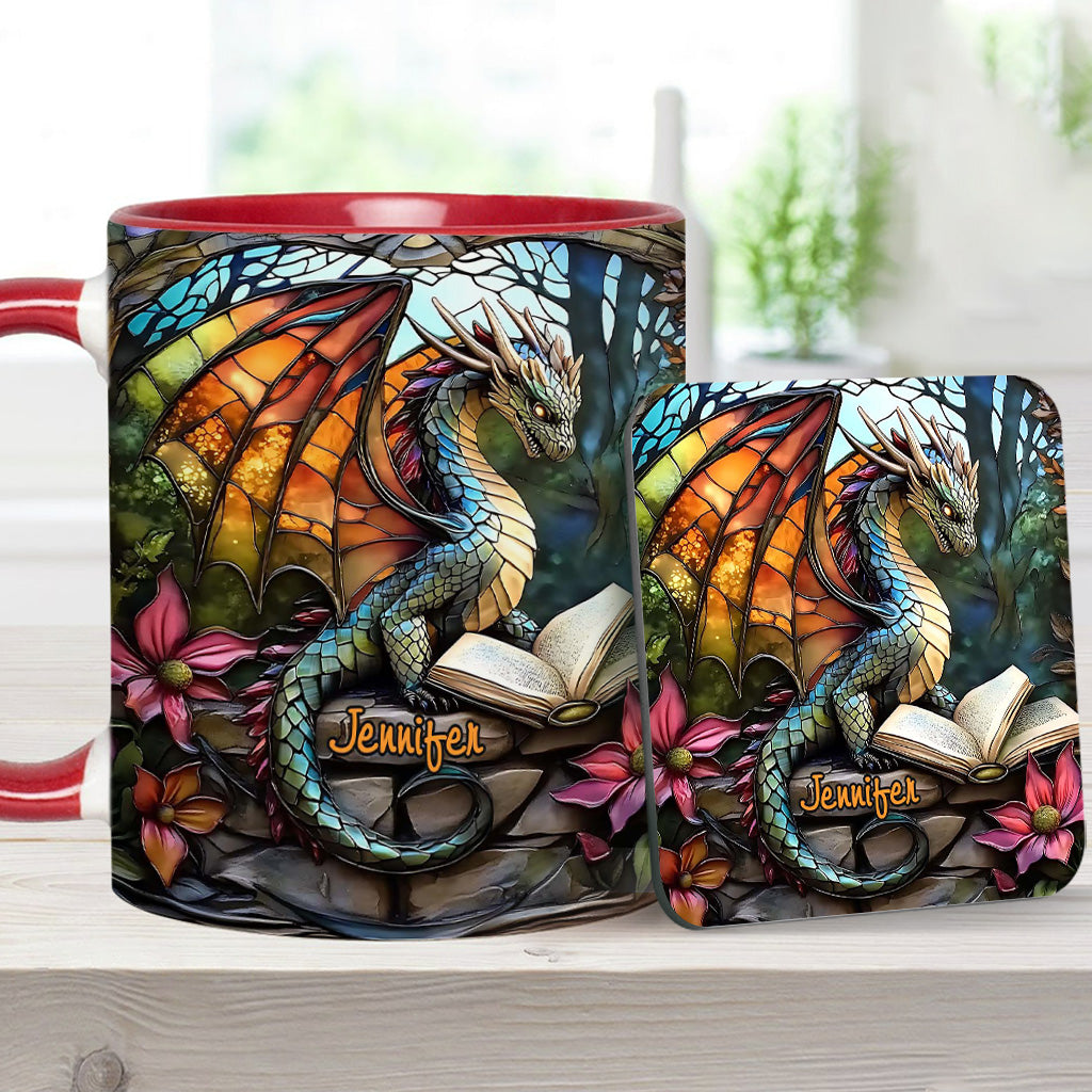 Personalized Dragon Accent Mug Stained Glass Dragon Unique Dragonfly Gifts For Him - Image 7