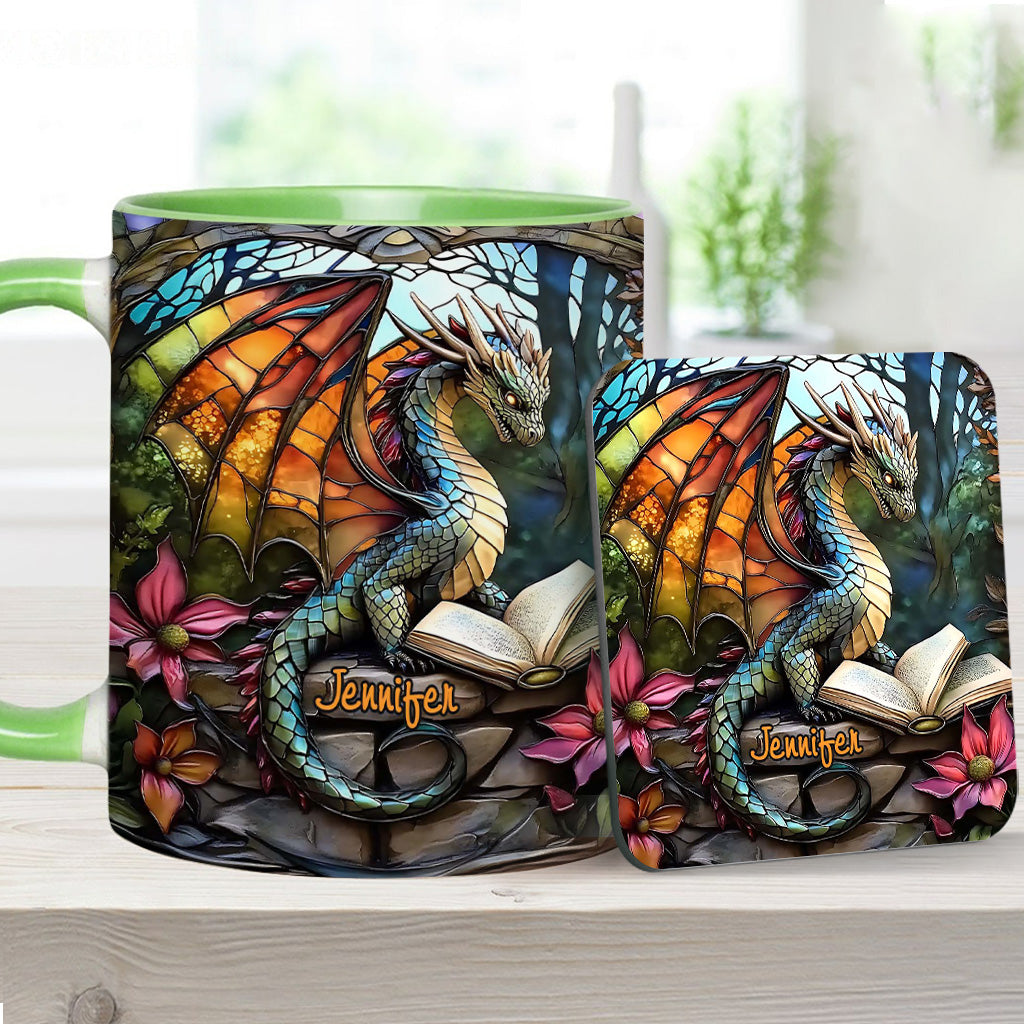 Personalized Dragon Accent Mug Stained Glass Dragon Unique Dragonfly Gifts For Him - Image 8