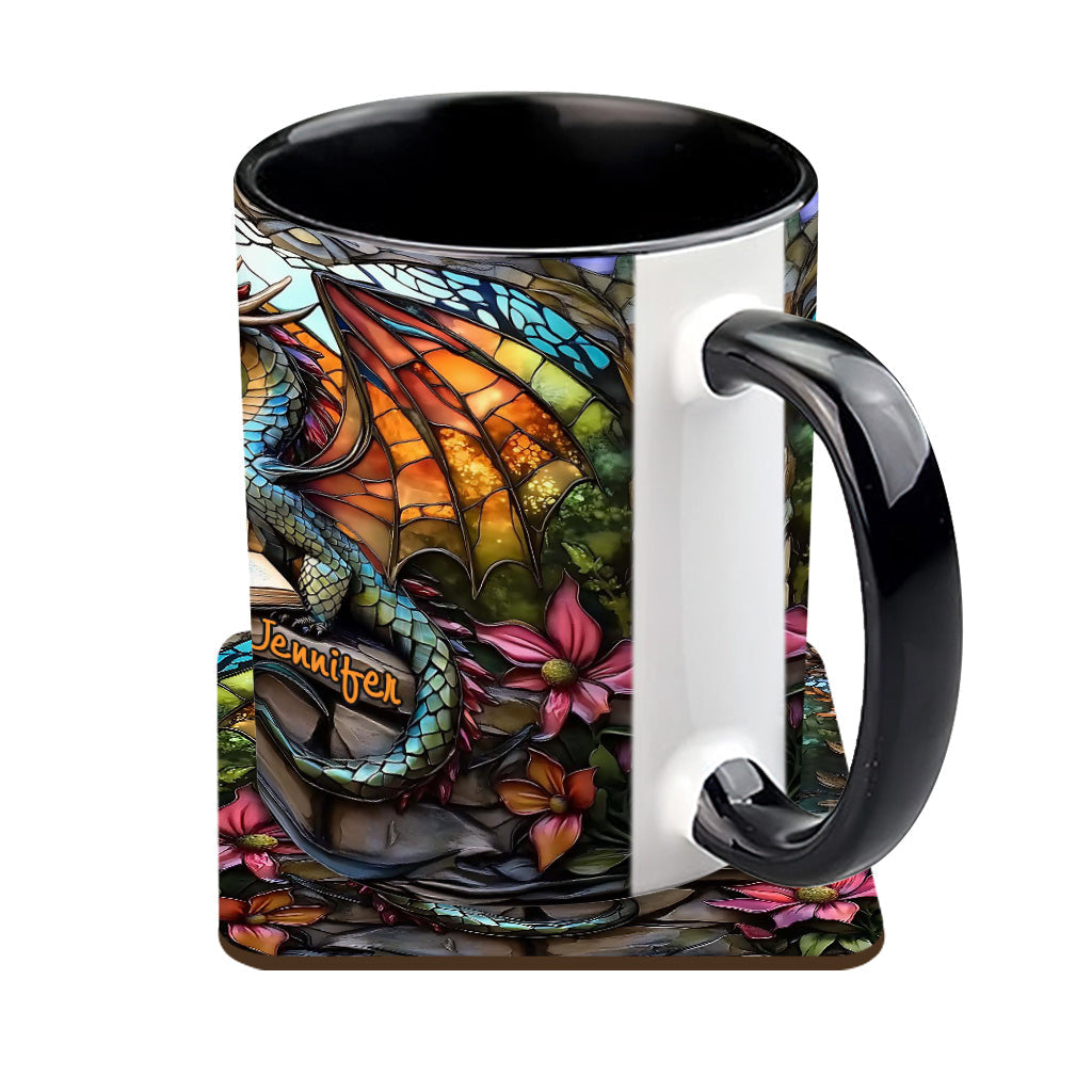 Personalized Dragon Accent Mug Stained Glass Dragon Unique Dragonfly Gifts For Him - Image 3