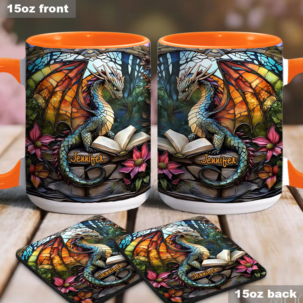 Personalized Dragon Accent Mug Stained Glass Dragon Unique Dragonfly Gifts For Him - Image 2