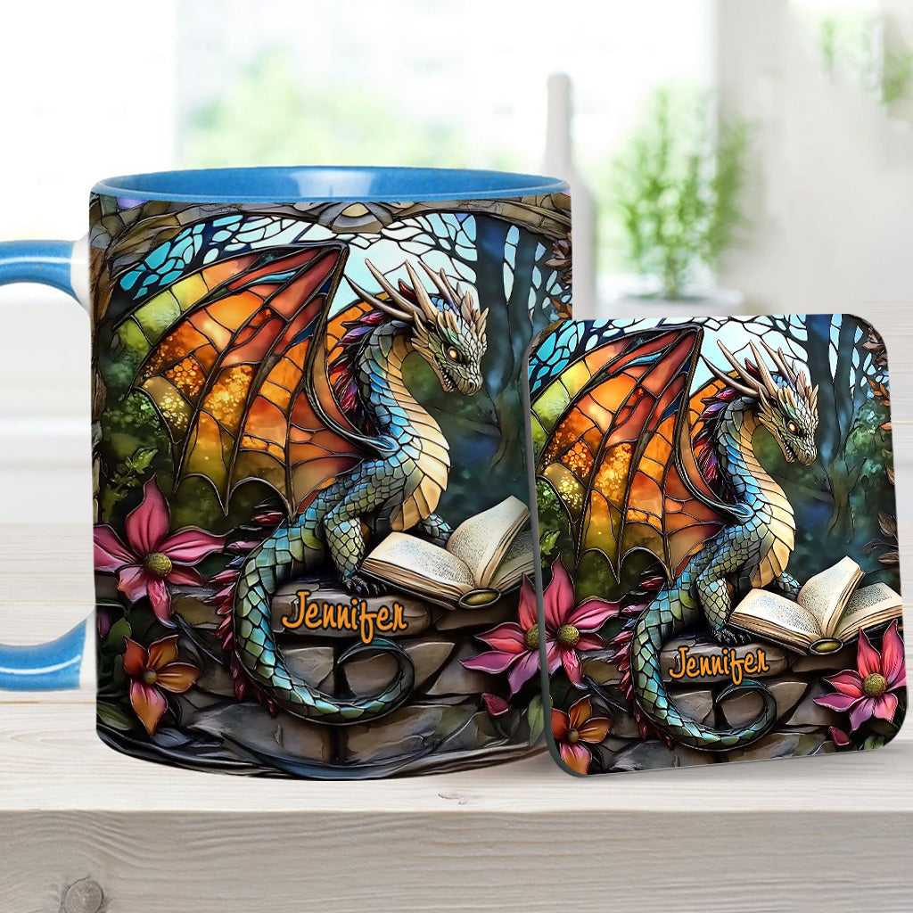 Personalized Dragon Accent Mug Stained Glass Dragon Unique Dragonfly Gifts For Him - Image 9