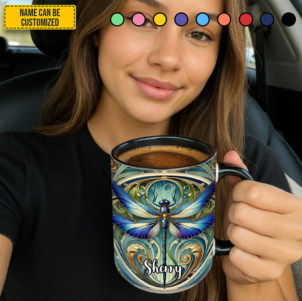 Personalized Dragonfly Accent Mug Beautiful Dragonfly Best Dragonfly Gifts For Christmas - Image 6