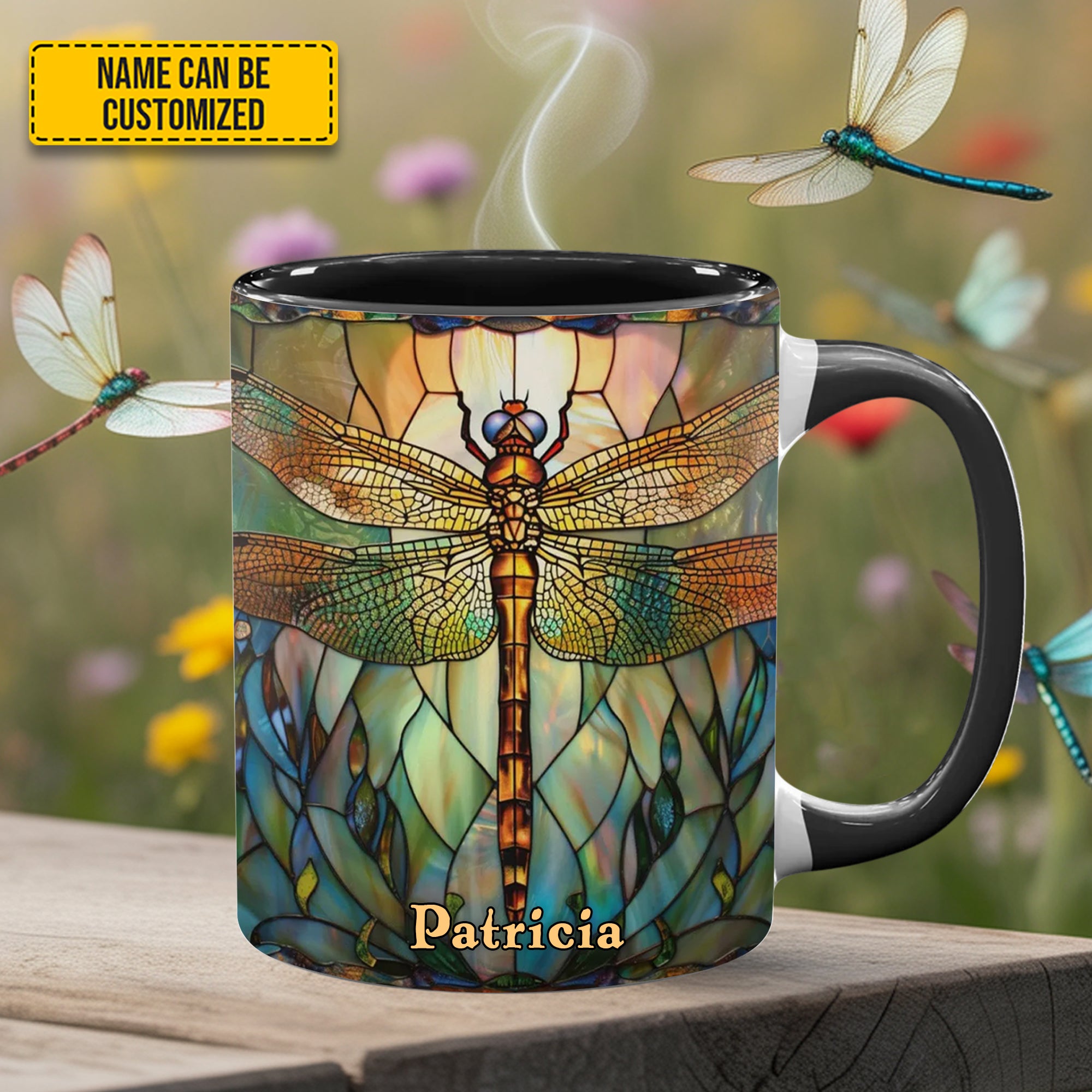 Personalized Dragonfly Accent Mug Dragonfly Dreams Cool Gifts For Dragonfly Lovers - Image 2