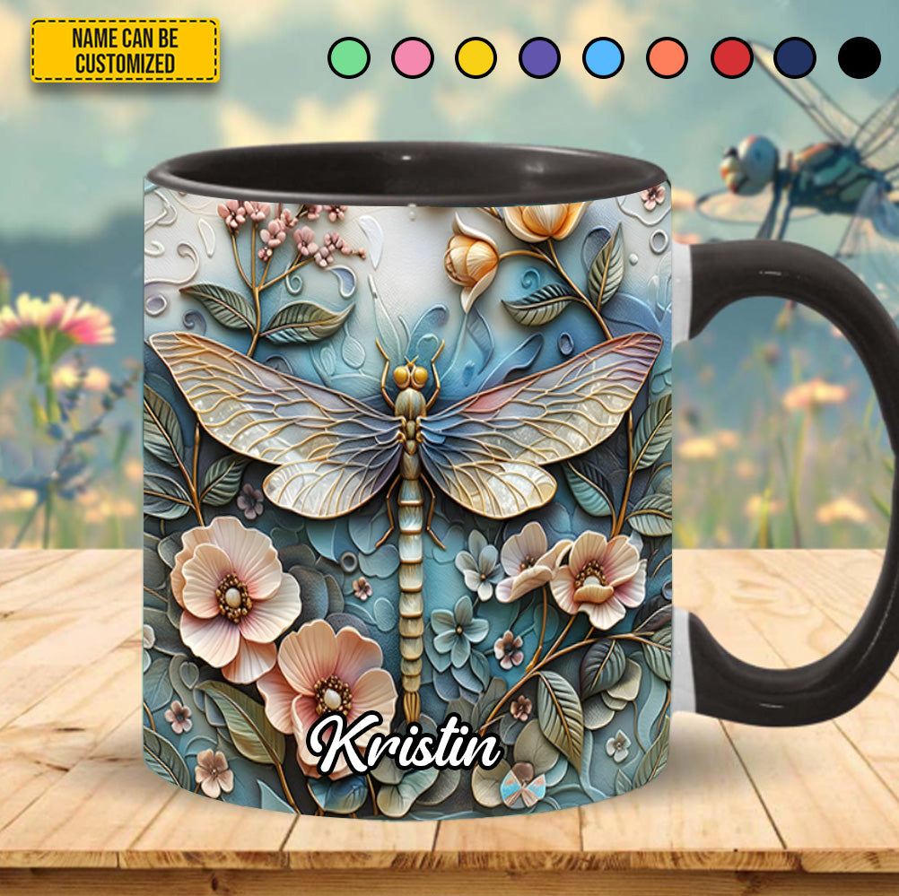 Personalized Dragonfly Accent Mug Dragonfly Flowers Great Dragonfly Lover Gift Ideas