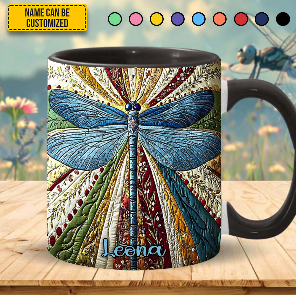 Personalized Dragonfly Accent Mug Dragonfly Golden Best Dragonfly Presents