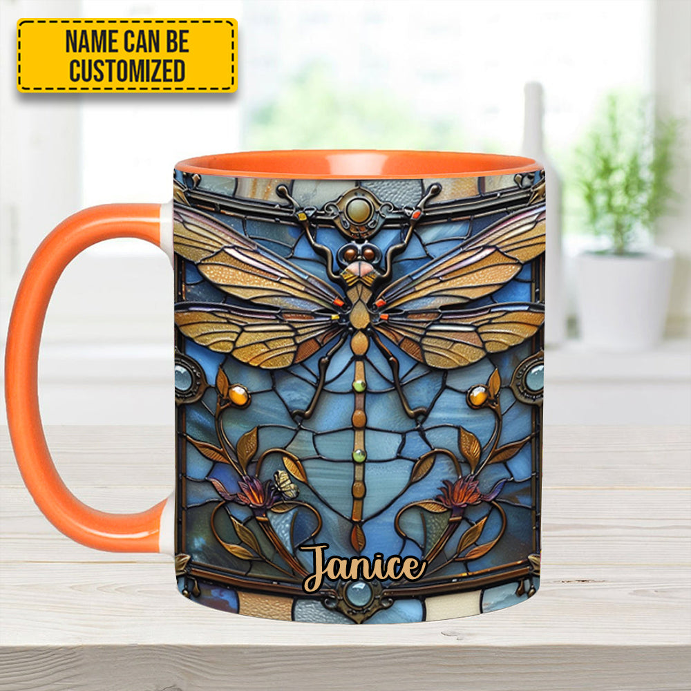 Personalized Dragonfly Accent Mug Love Dragonfly Birthday Presents For Dragonfly Lovers - Image 2