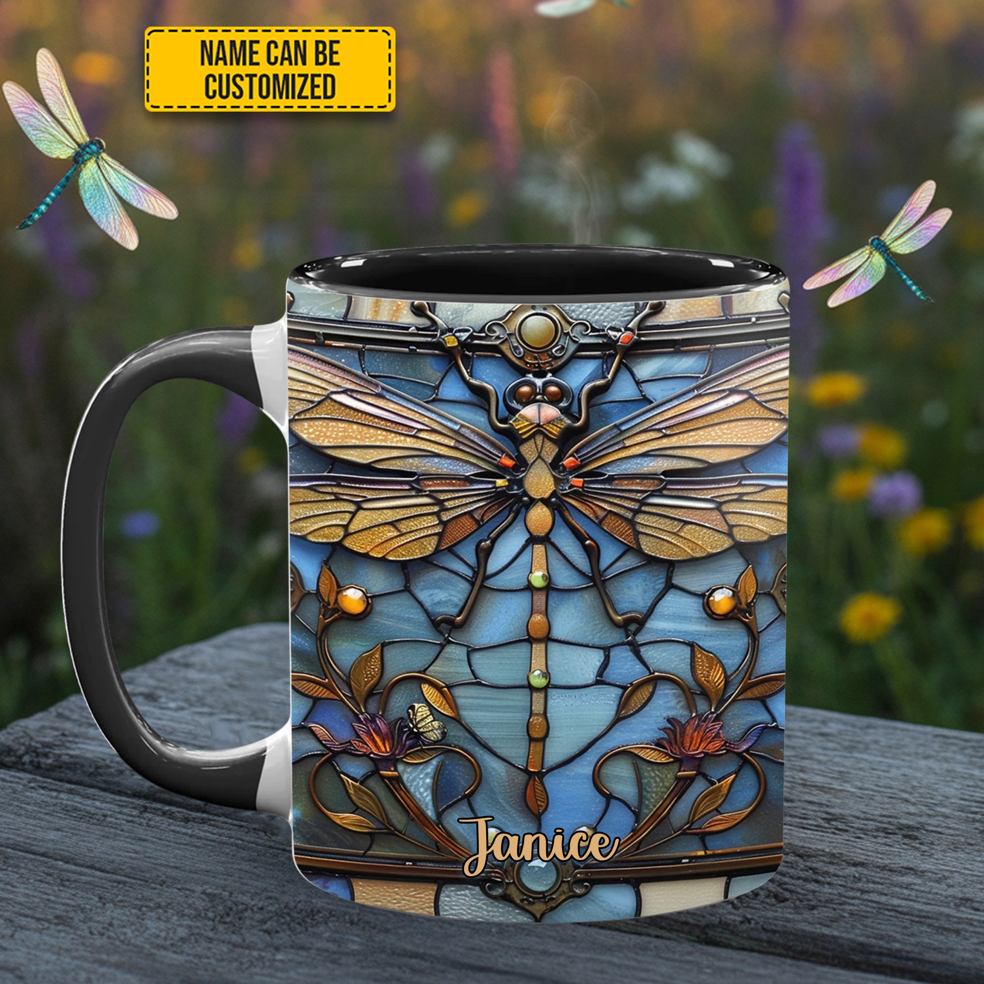 Personalized Dragonfly Accent Mug Love Dragonfly Birthday Presents For Dragonfly Lovers - Image 13