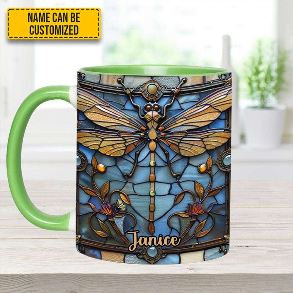 Personalized Dragonfly Accent Mug Love Dragonfly Birthday Presents For Dragonfly Lovers - Image 5