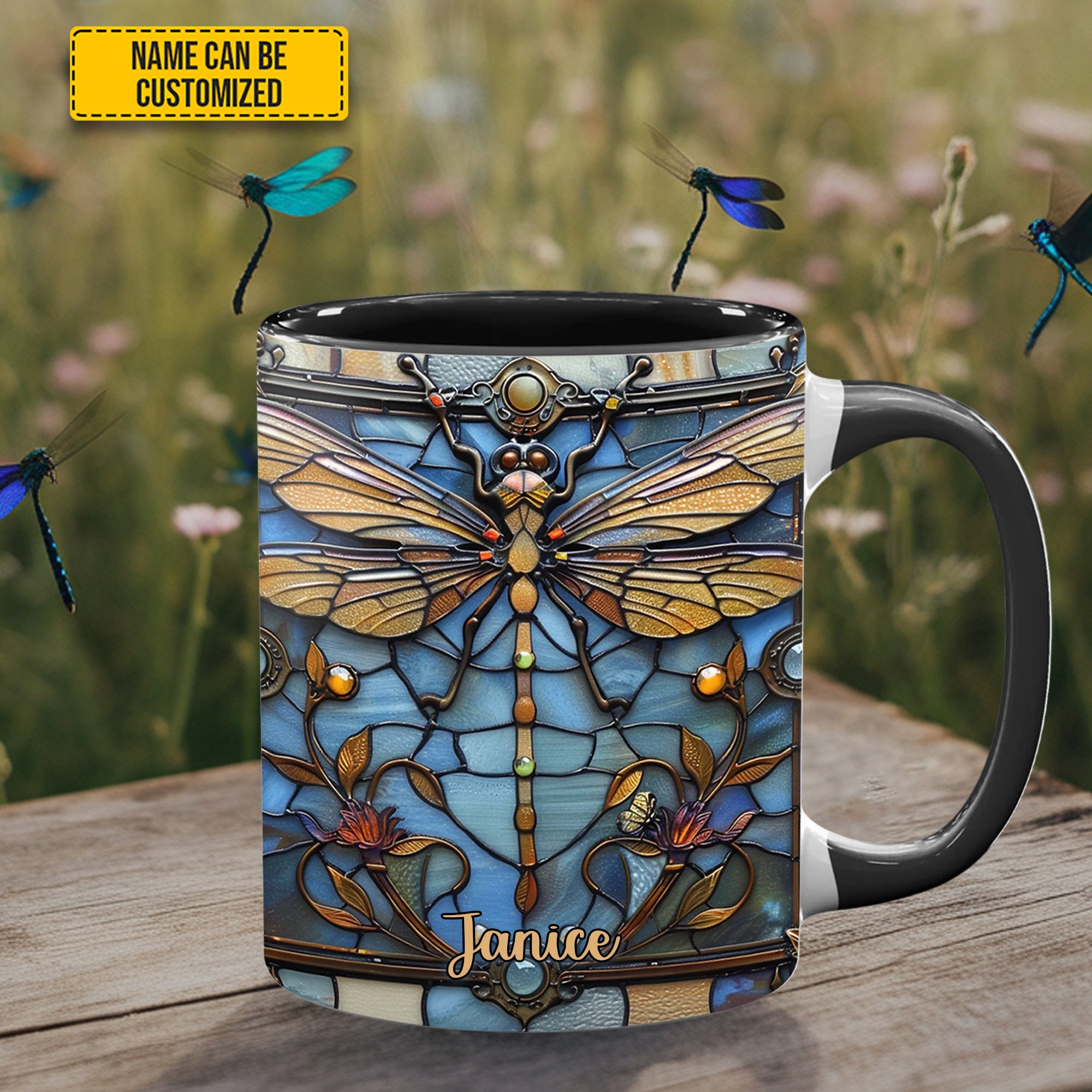 Personalized Dragonfly Accent Mug Love Dragonfly Birthday Presents For Dragonfly Lovers - Image 12
