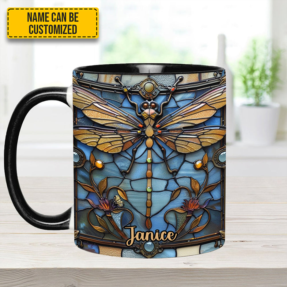 Personalized Dragonfly Accent Mug Love Dragonfly Birthday Presents For Dragonfly Lovers - Image 3