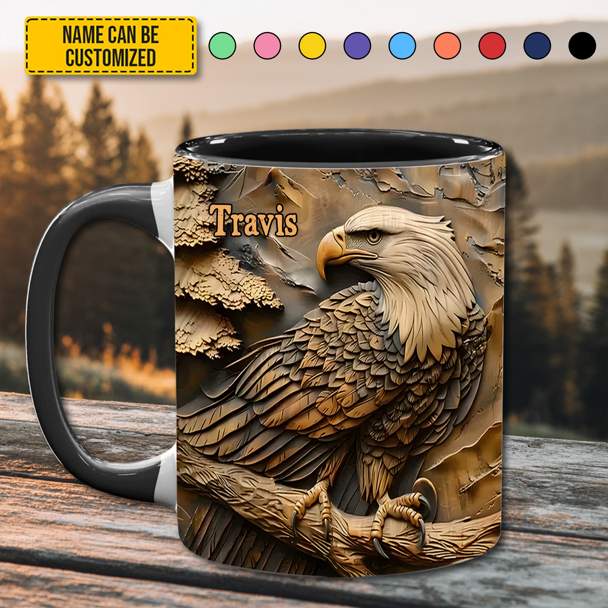 Personalized Eagle Accent Mug Strong Eagle Unique Gift For Grandma - Image 3
