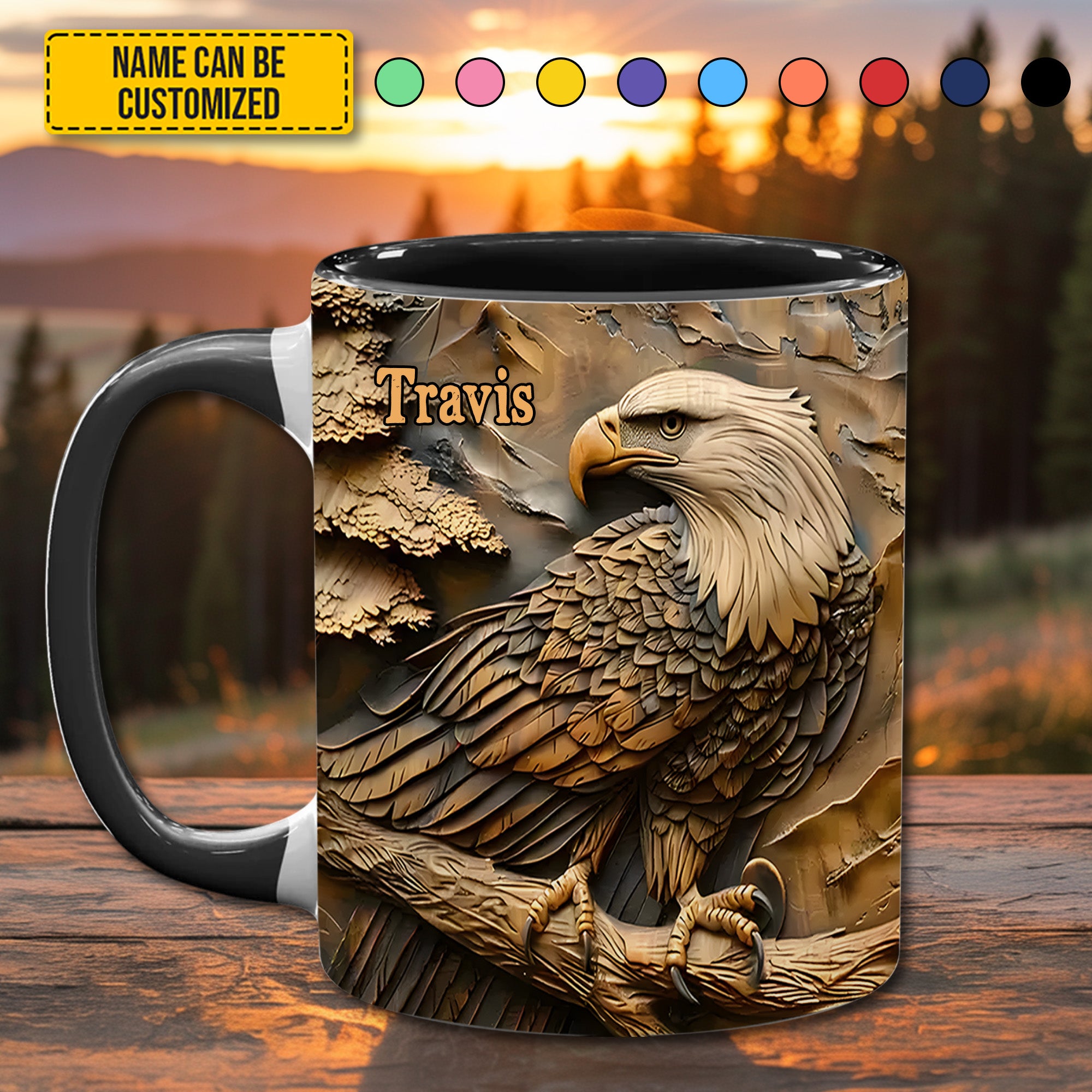 Personalized Eagle Accent Mug Strong Eagle Unique Gift For Grandma - Image 4