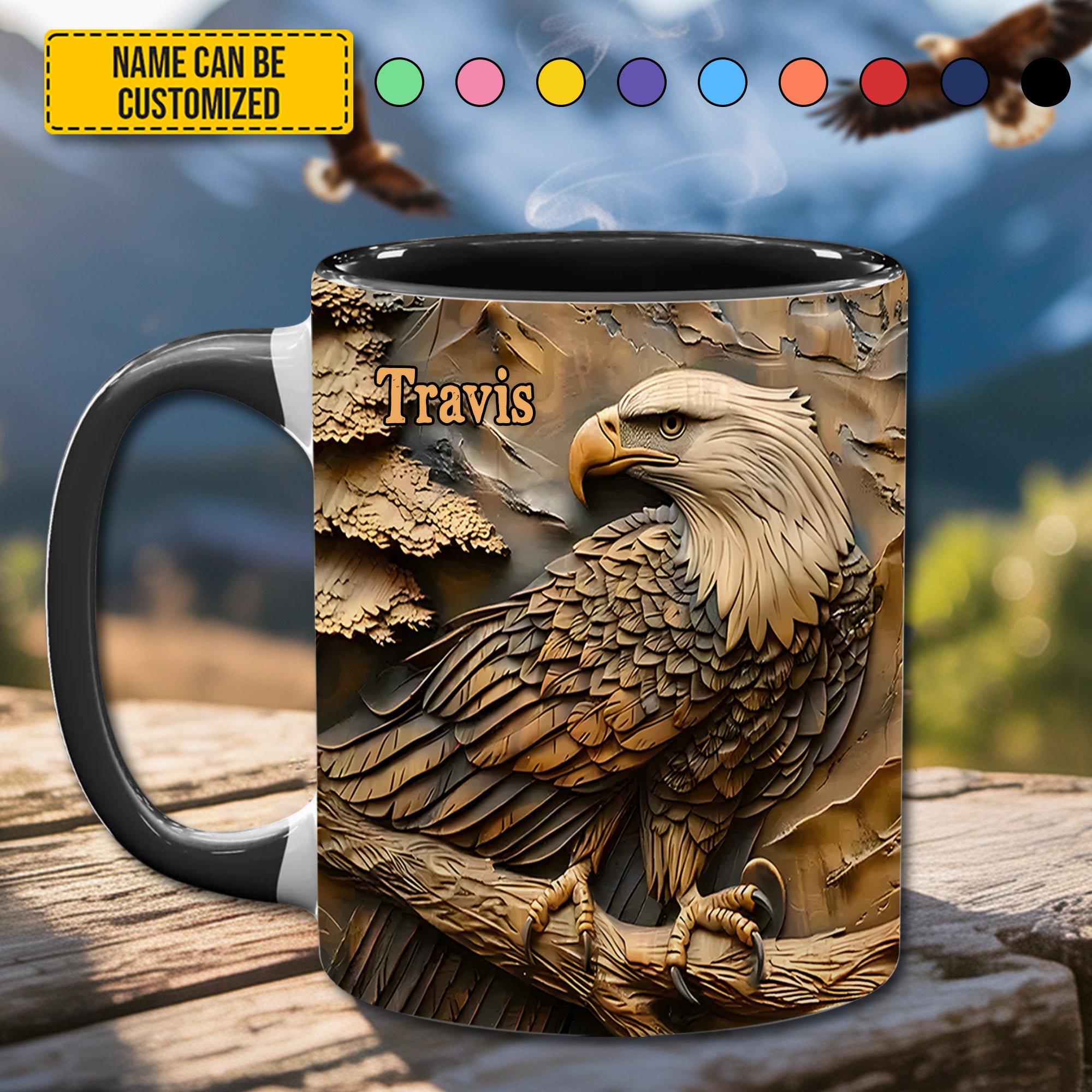 Personalized Eagle Accent Mug Strong Eagle Unique Gift For Grandma - Image 5