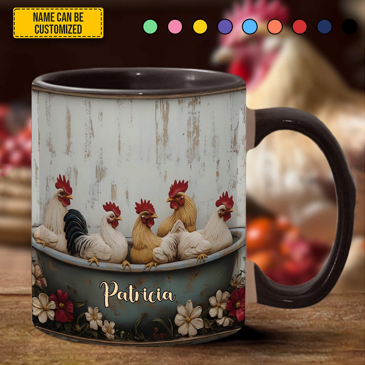 Personalized Farm Chicken Accent Mug Gifts For People Who Love Chickens - Image 2