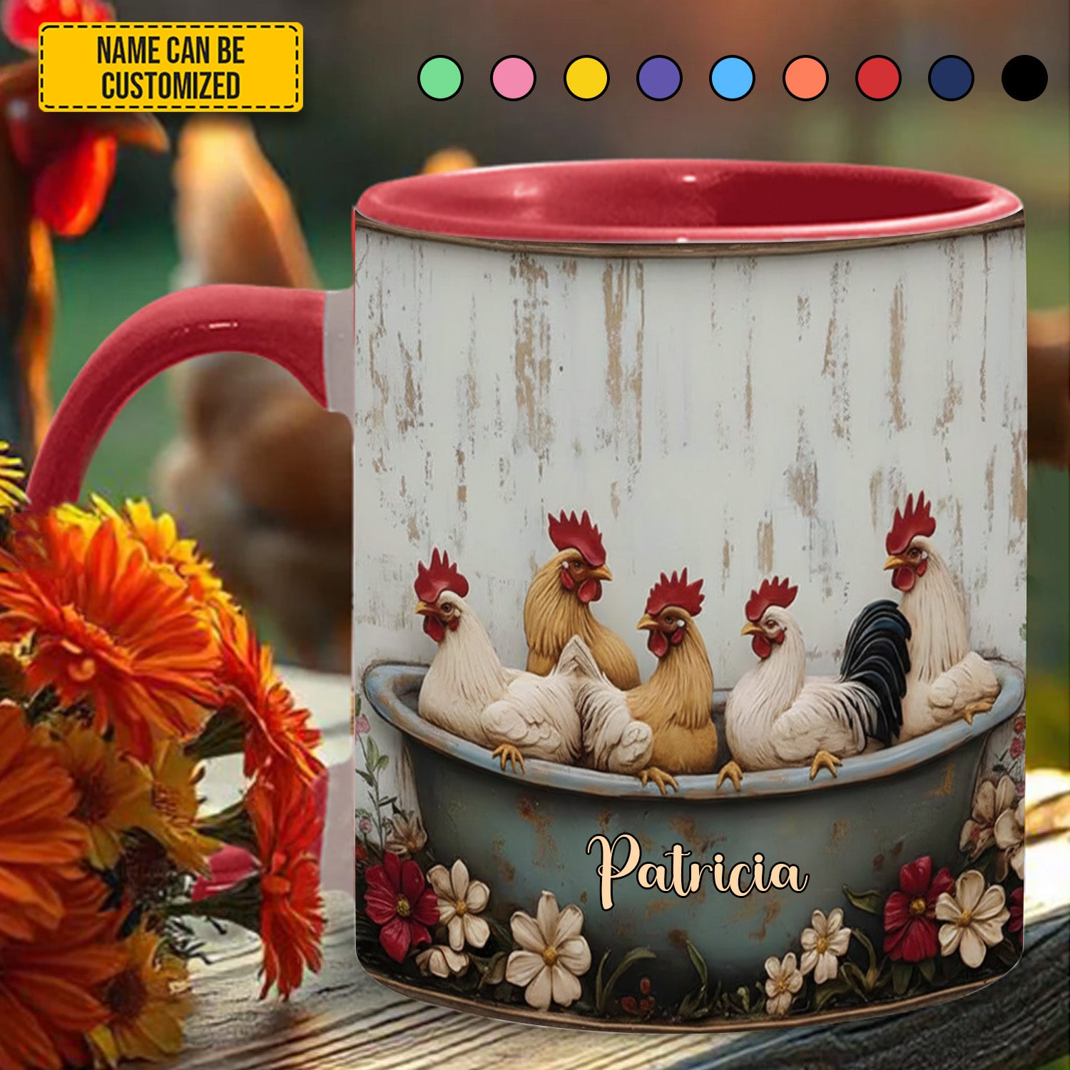 Personalized Farm Chicken Accent Mug Gifts For People Who Love Chickens - Image 3