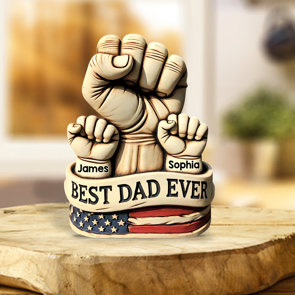 Personalized Father Custom Shaped Acrylic Plaque Dad And Kids Hands Father's Day Present Ideas - Image 2