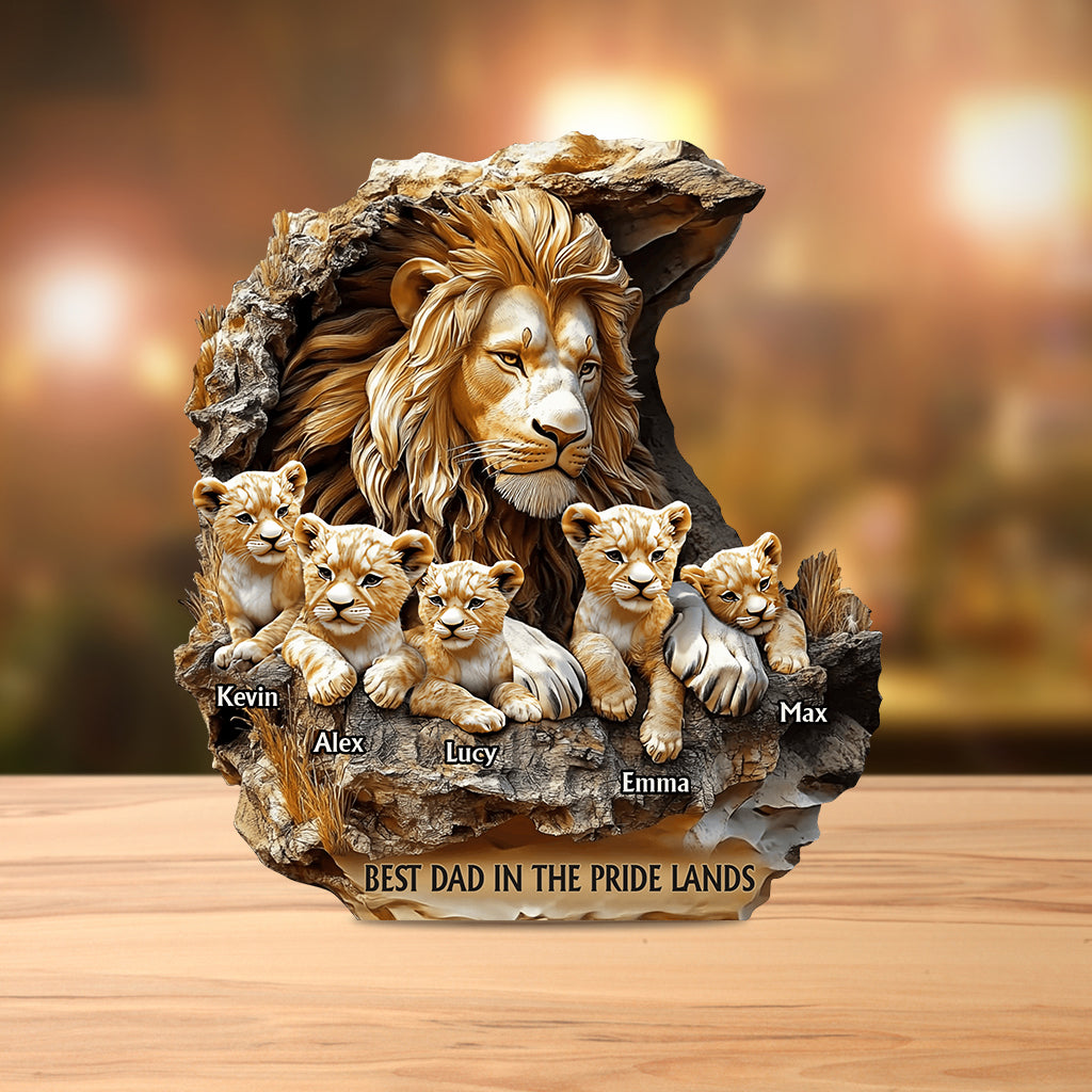 Personalized Father Custom Shaped Acrylic Plaque Papa Lion Best Father's Day Gifts - Image 2