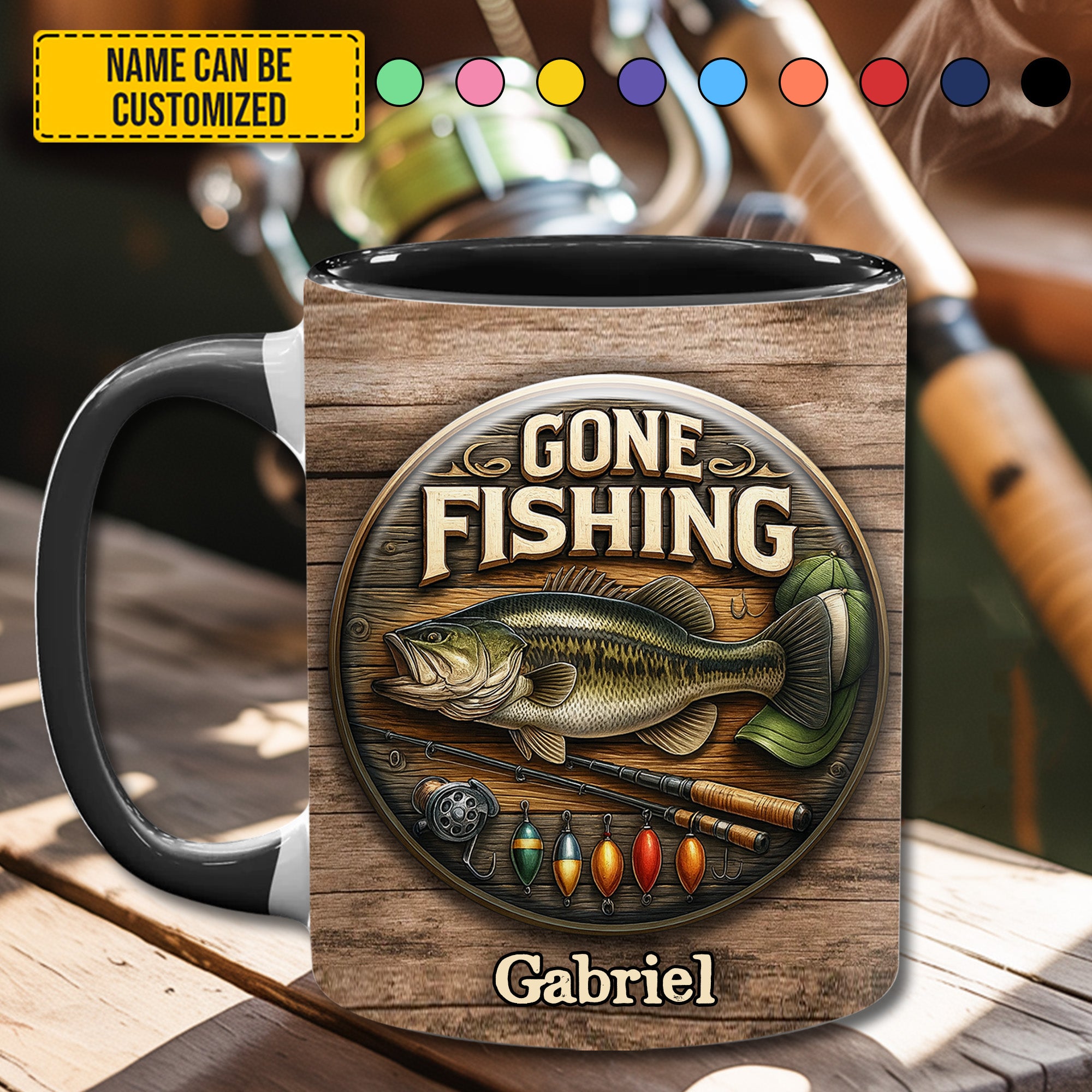 Personalized Fishing Accent Mug Gone Fishing Gift For Fishing Hobbyists - Image 3