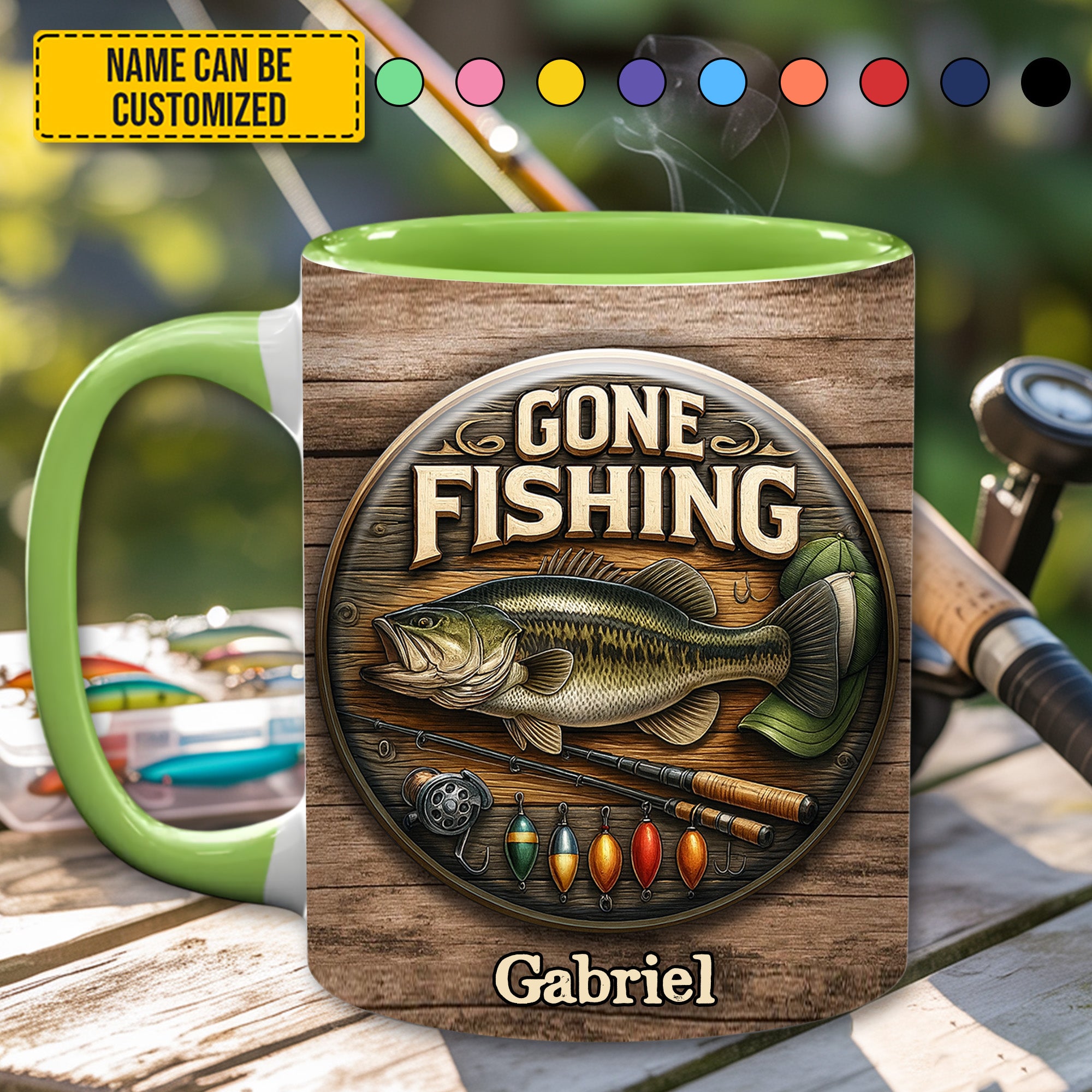 Personalized Fishing Accent Mug Gone Fishing Gift For Fishing Hobbyists - Image 4