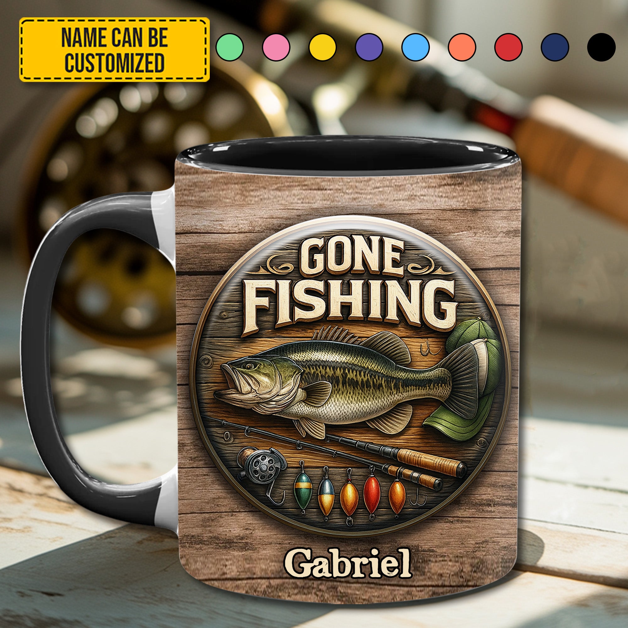 Personalized Fishing Accent Mug Gone Fishing Gift For Fishing Hobbyists - Image 2