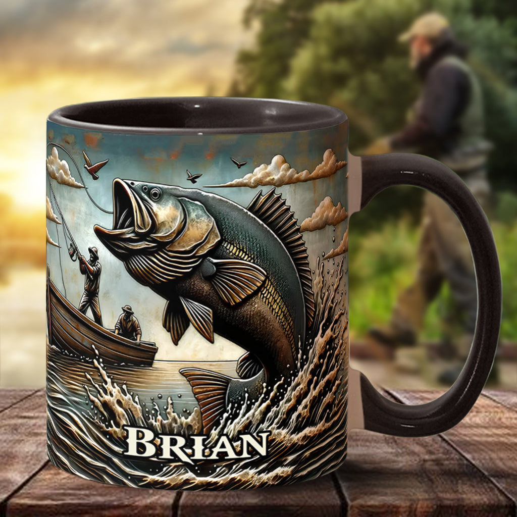 Personalized Fishing Accent Mug Love Fishing Gift For Fishermen