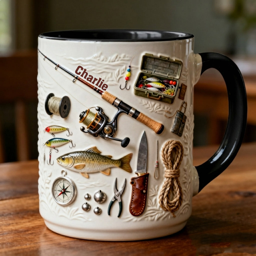 Personalized Fishing Accent Mug Love Fishing Gift For Fishing Enthusiasts