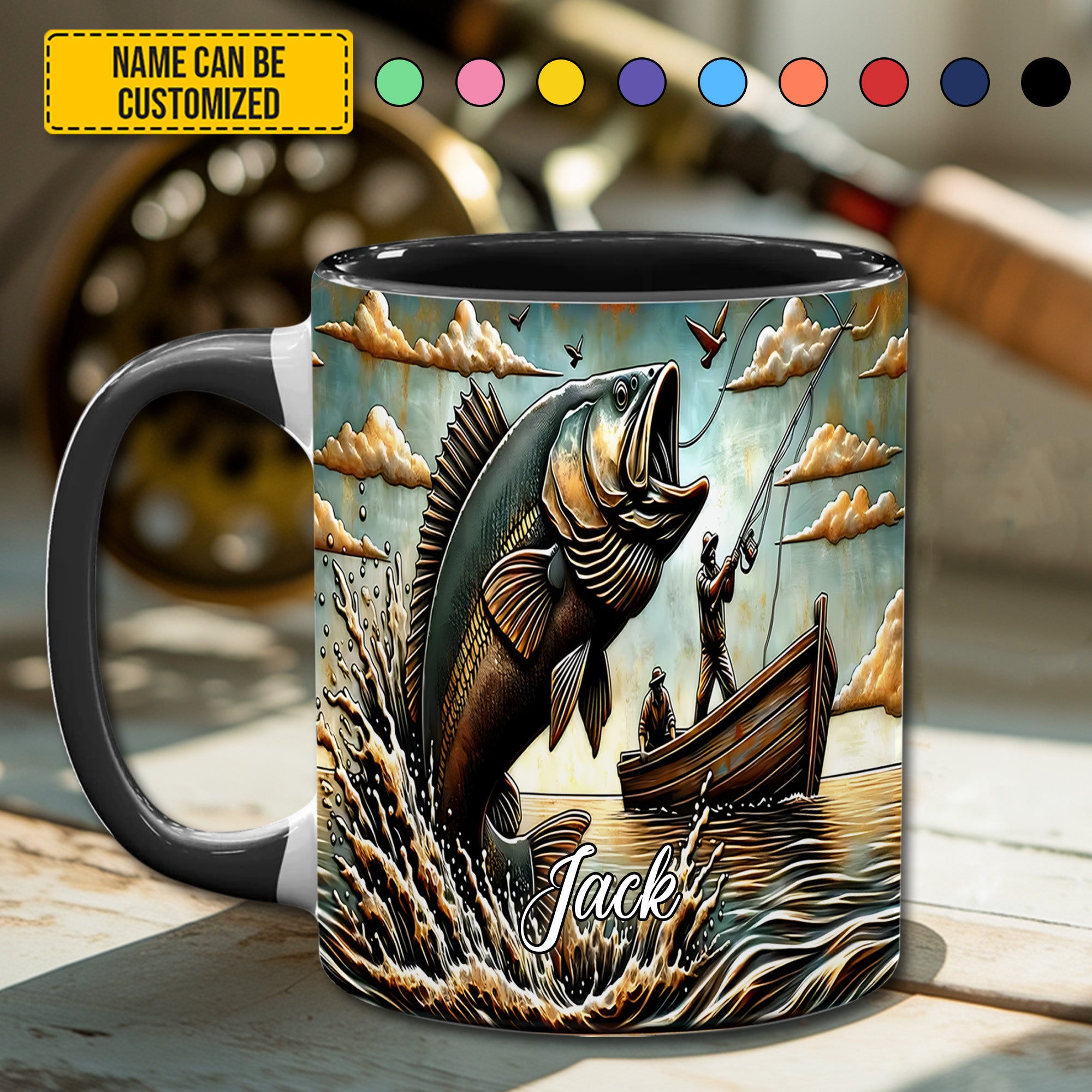 Personalized Fishing Accent Mug Love Fishing Gift For Fishing Fans - Image 2