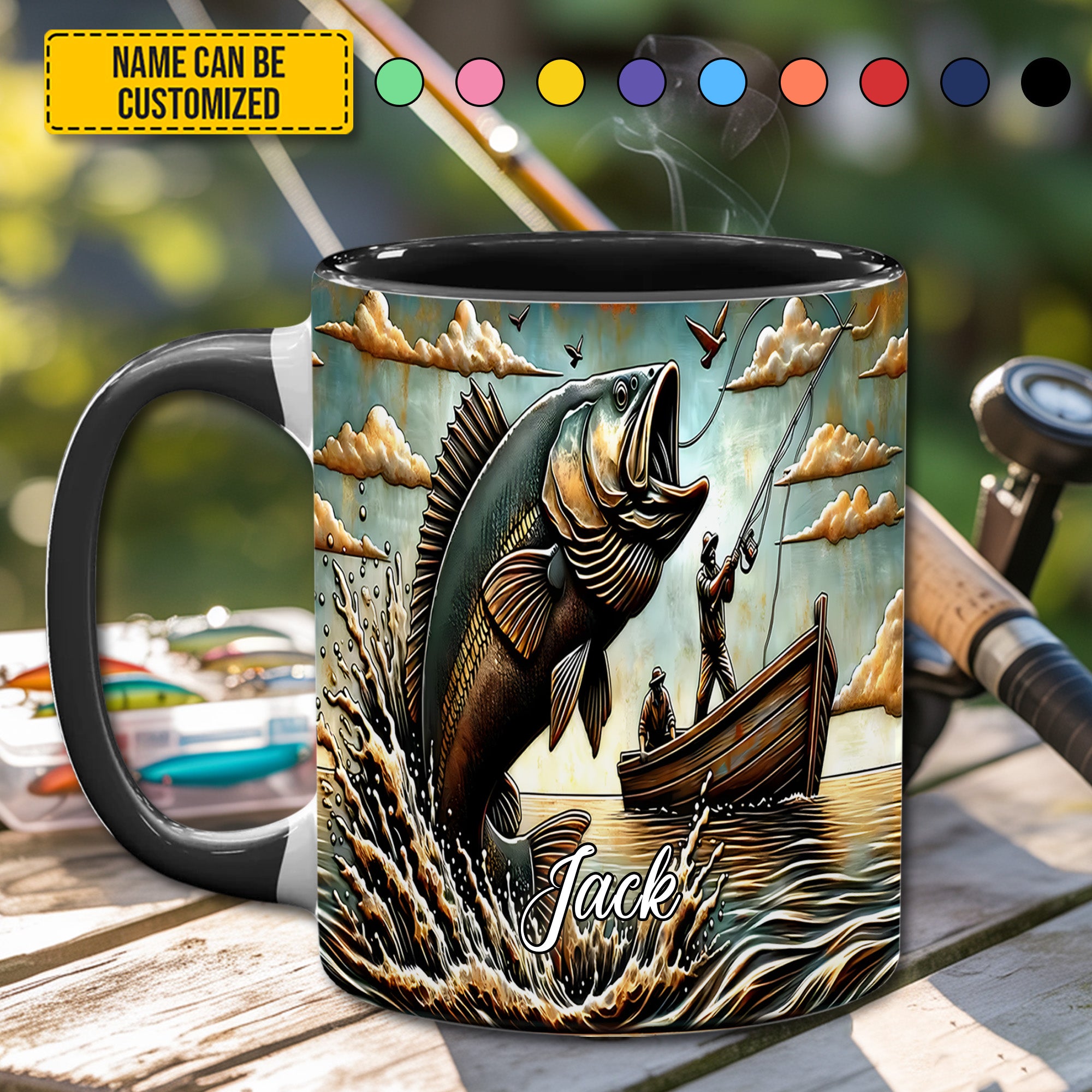 Personalized Fishing Accent Mug Love Fishing Gift For Fishing Fans - Image 3