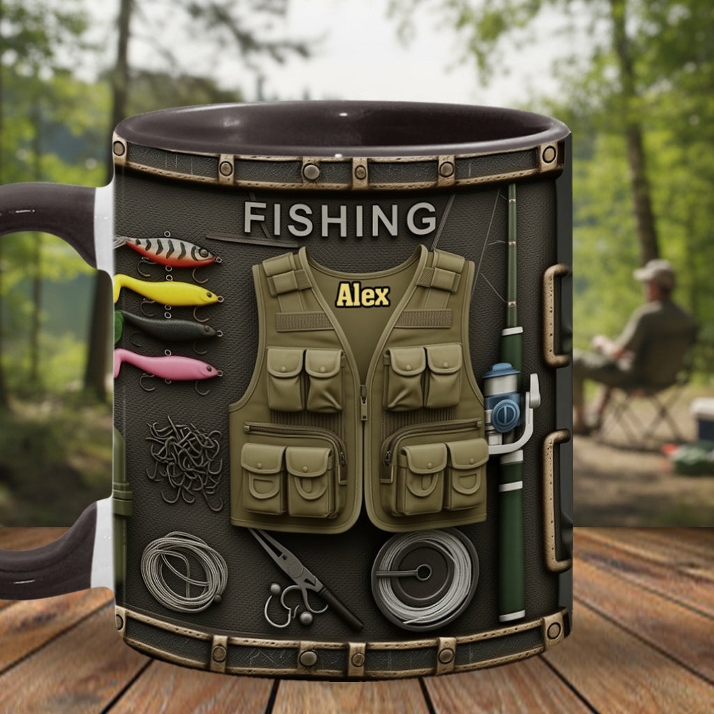 Personalized Fishing Accent Mug Love Fishing Gift For Outdoor Fishermen