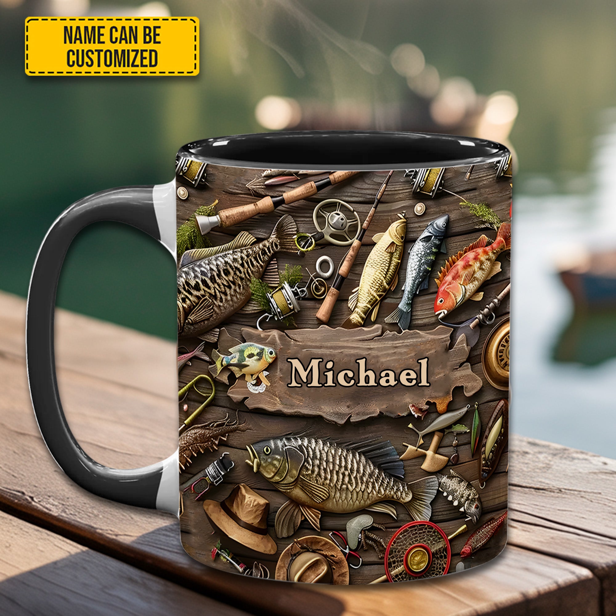 Personalized Fishing Adventure Accent Mug Gift For Fishing Adventures - Image 2