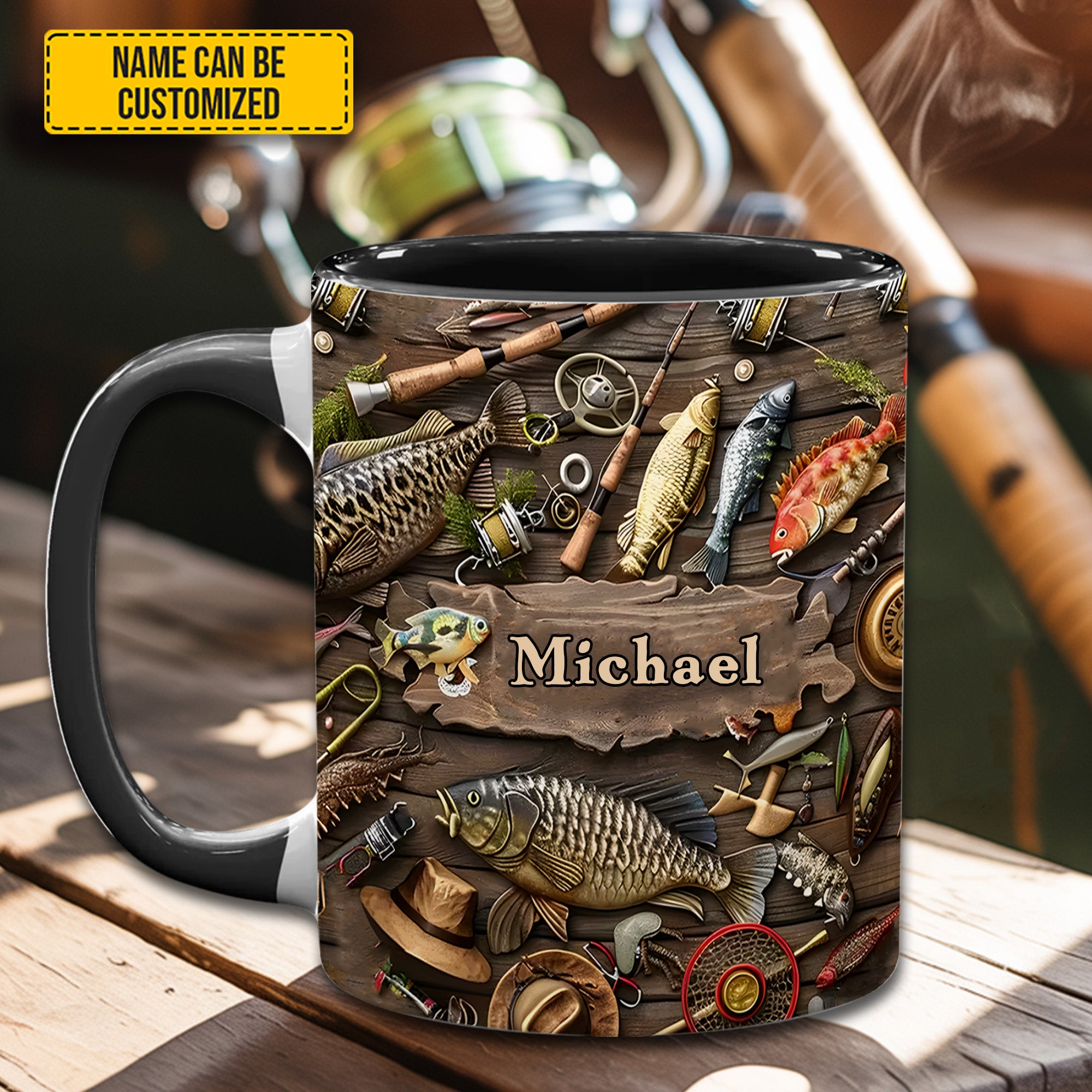 Personalized Fishing Adventure Accent Mug Gift For Fishing Adventures